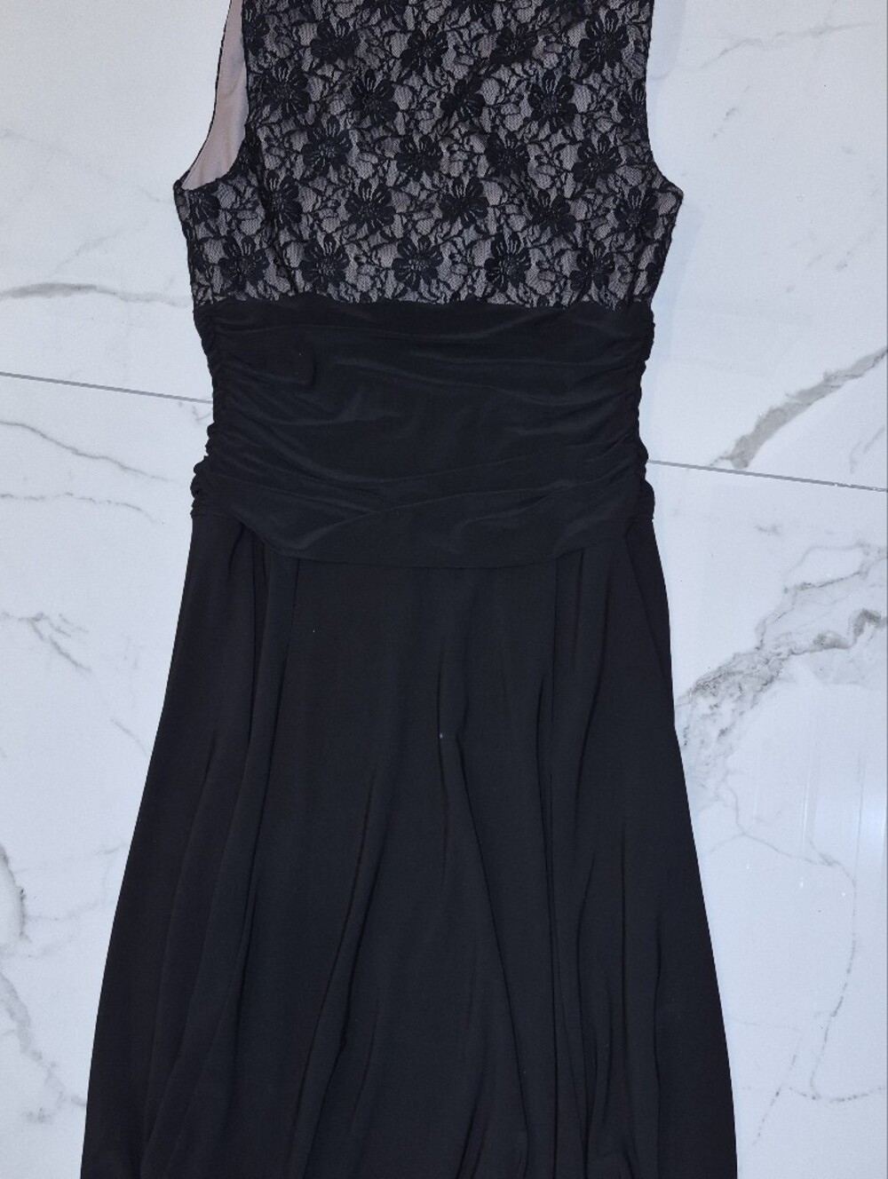 Chaps Black Lace-Panel Sleeveless Nightdress - Picture 4 of 4